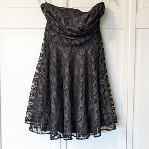 Strapless lace dress